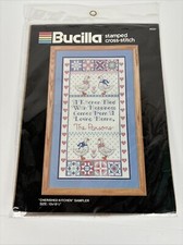 BUCILLA Stamped Cross Stitch 10 x 18 1/2 Cherished Kitchen Kit 40397 Made In USA