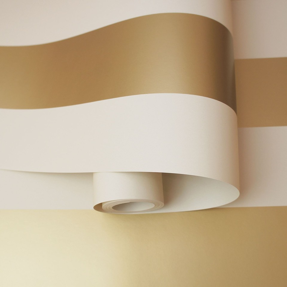 DILLAN STRIPE WALLPAPER CREAM / GOLD HOLDEN 12761 NEW eBay