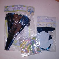 Set of 3 Baby Shower Decorations Blue Boy Centerpiece Garland Table Scatter New