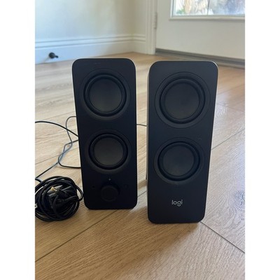 Logitech Z200 Stereo Speakers Black Volume Control Power Adapter Included