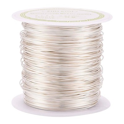Pandahall 75.5 Feet Tarnish Resistant Copper 24 Gauge(0.5mm)-75.5ft, Silver 