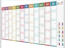 2026-2027 Wall Planner Extra Large (120 x 42 cm), Academic Year Wall Planner