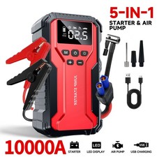 12V Car Jump Starter with Air Compressor 150PSI 10000A Car Jump Box Starter Red