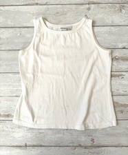 Cherokee L/G Women s White Tank Top Basics Tee Shirt 100 Cotton Size Large