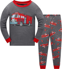 New Boys Truck Pajamas 100 Cotton Toddler Sleepwear Set Fast Shipping