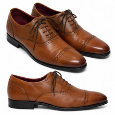 Stacy Adams Shoes Men's Size 12 Brown Leather Cap Toe Dress Oxford Memory Foam