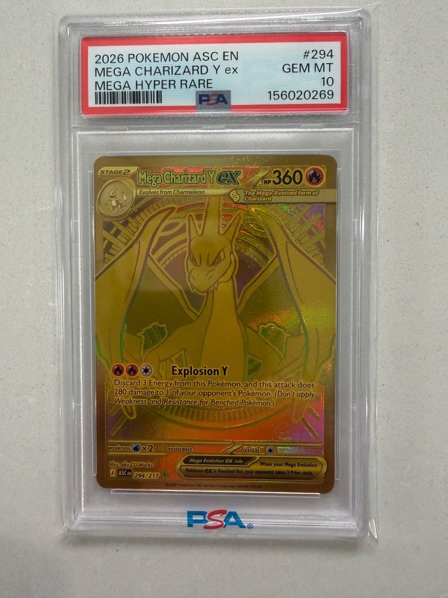 PSA 10 Pokemon Mega Charizard Y ex Hyper Rare from Ascended Heroes