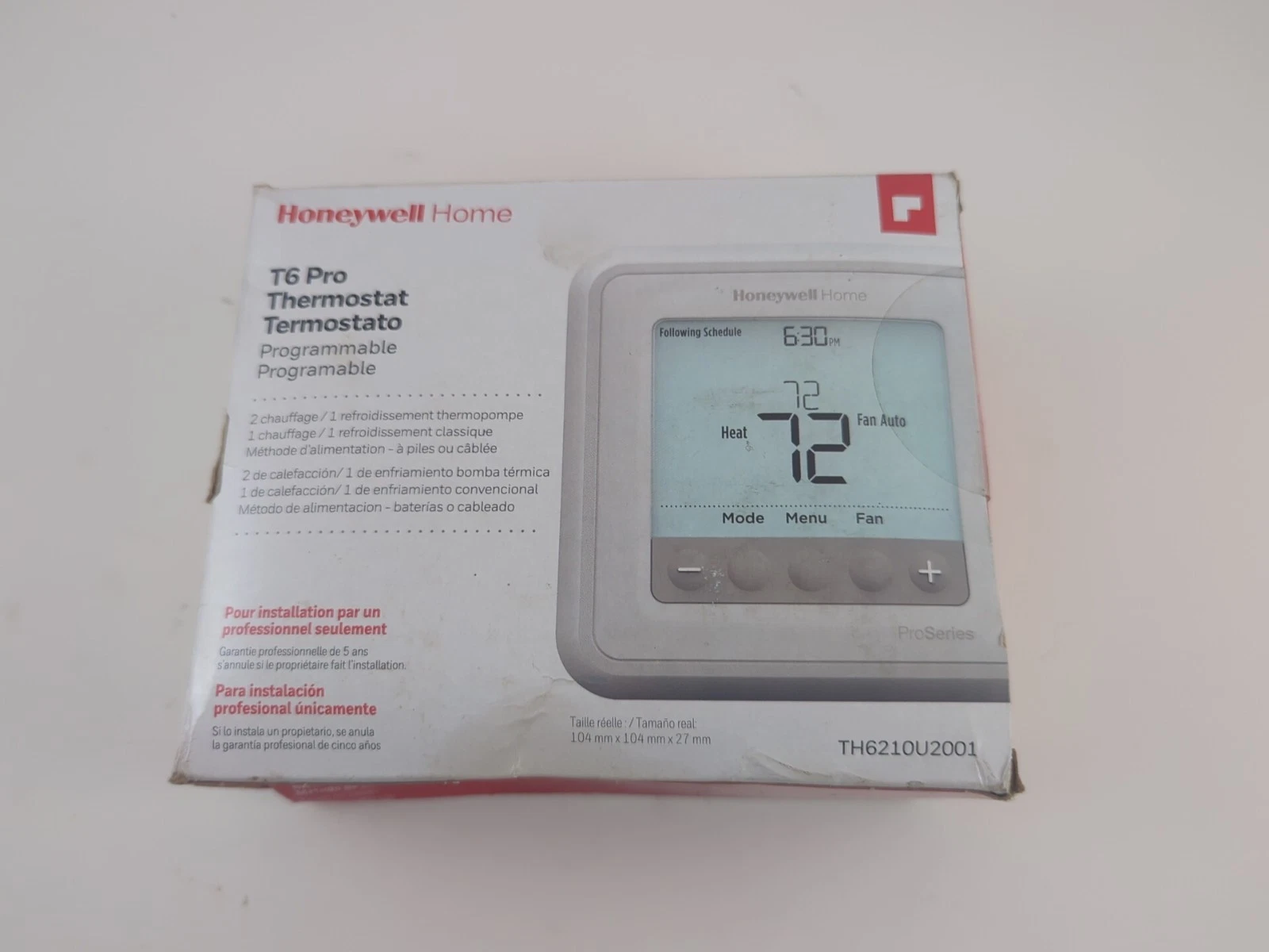 Honeywell T6 Pro Programmable Thermostat (TH6210U2001)