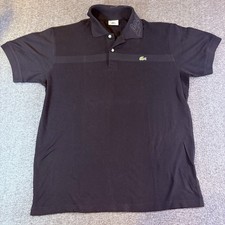 LACOSTE Black Polo Mens 100 Cotton Shirt Classic Alligator Crocodile Logo 5 MED