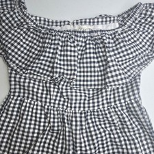ELIZA J Size 6P Blue White Check Dress Cottagecore -1402