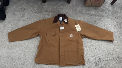 Vintage Carhartt Chore Coat CO1 BRN Blanket Lined Brown Canvas Men’s Size 50 USA