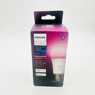Philips Hue White & Color Ambiance E26 A19 75W/1100 Lumen Smart LED Bulb -563254