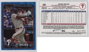 2024 Topps Series 1 Blue Holofoil /999 Johan Rojas #209 Rookie RC