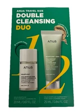 NEW! Anua Double Cleansing Duo: Heartleaf Cleansing Oil  Foam Travel Set