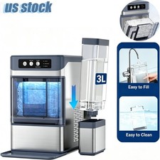 44Lbs/24H Countertop Nugget Ice Maker Chewable Ice Maker Machine w/ 0.8 Gal Tank