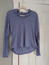 Marmot Small Henley Hoodie Pullover Womens Blue Lightweight shirt Buttons