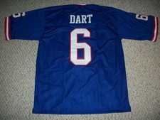 JAXSON DART Unsigned Custom Throwback Blue New York Sewn Football Jersey S-3XL