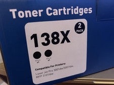 138X Black Toner Cartridge 2-Pack Compatible with HP LaserJet Pro 3001 MFP 3101
