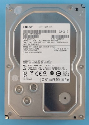 Lot of 5 HGST HDD A7K4000 HUS724020ALA640 2TB SATA 3.0Gbps 7200rpm 64MB Cache