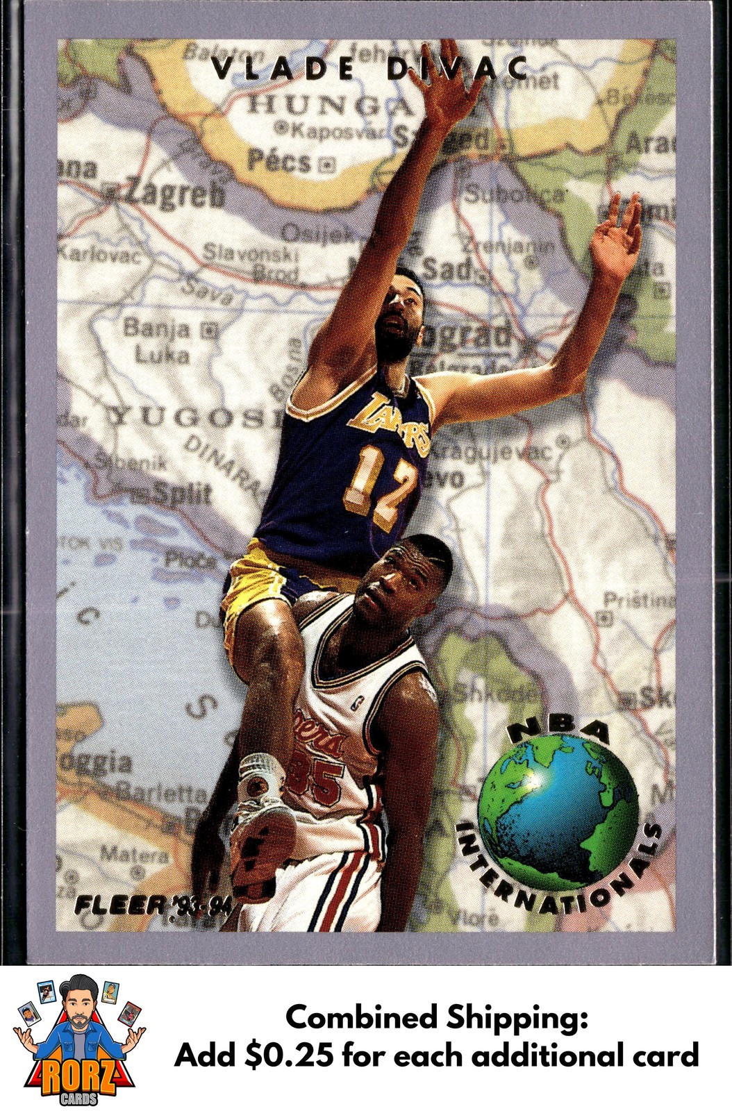1993-94 Fleer #2 Vlade Divac NBA Internationals Los Angeles Lakers
