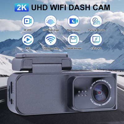 170° Ultra Wide 4K Dash Cam Front and Rear Dual Dash Camera WIFI G-sensor 64G