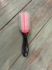 Denman Hair Brush Black & Red 7 Row Styling Brush for Detangling Used