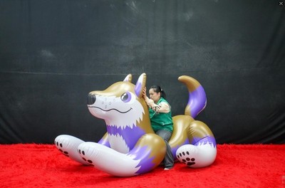 Dog Ride 2mLong Cartoon Inflatable-inflate Blow Toy Home Party Decor Gift Custom