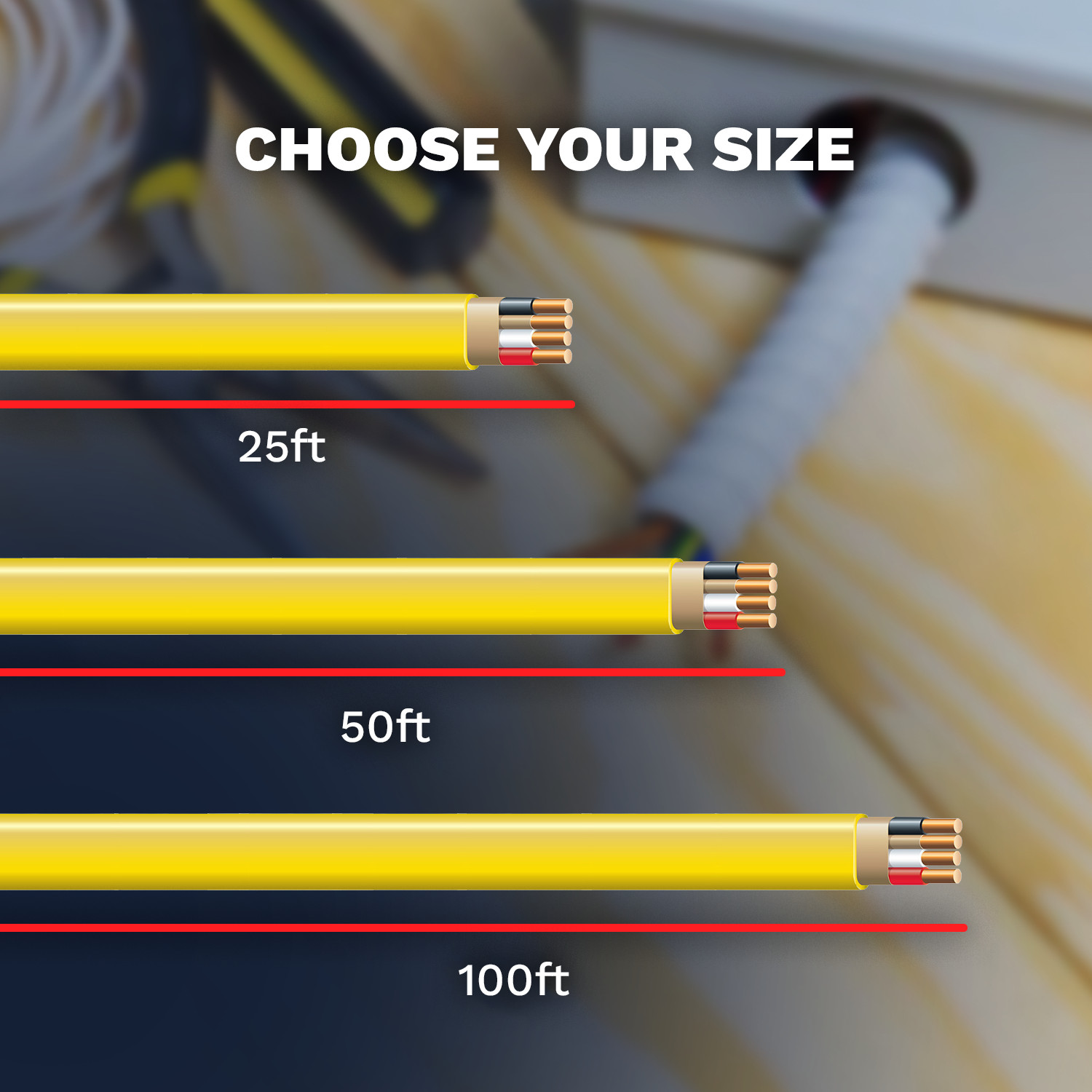 12/3 W/G NMB Cable Residential Indoor Electrical Wire Type NM-B; Yellow SW 50 ft