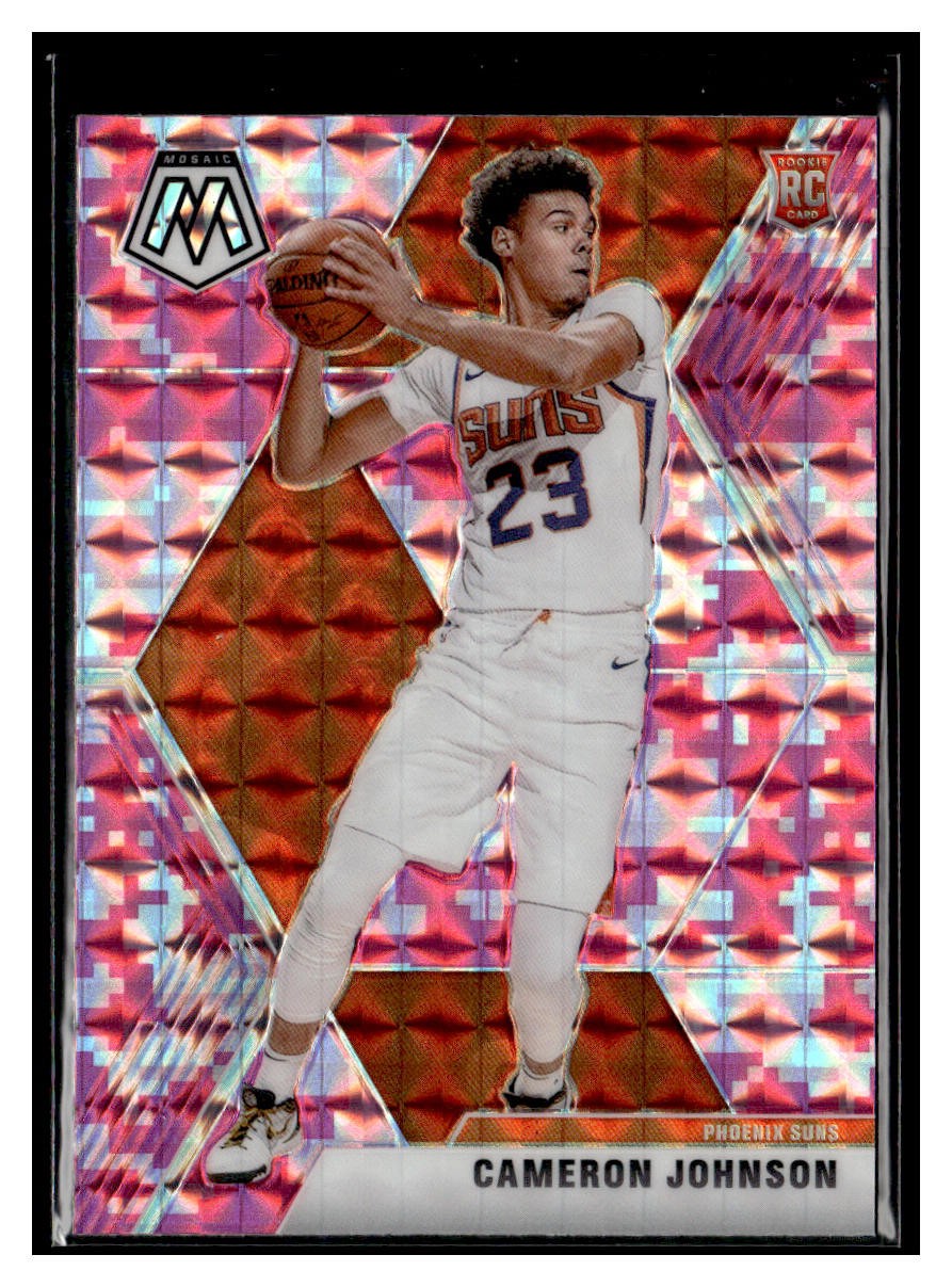 2019-20 Panini Mosaic #203 Cameron Johnson Camo Pink RC Phoenix Suns