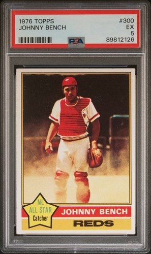 1976 TOPPS #300 JOHNNY BENCH PSA 5 - Zdjęcie 1 z 4