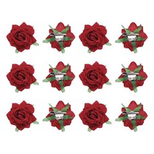 12 Pcs Rose Flower Hair Clips 3 Inch Flower Hair Pins Flower Brooch Red