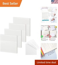 200 Sheets of 3x3 Transparent Sticky Notes - Waterproof and Self-Adhesive Pads