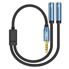 Headset Splitter for 2 TRRS Headphones or Mics 3.5mm Audio Splitter