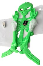 60" Jointed Alien Skeleton Halloween Decorative Door Prop Green - Hyde and EEK