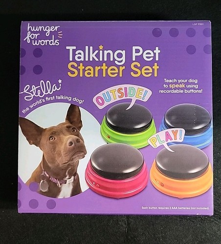 Hunger For Words Talking Pet Starter Set 4 piece Set Recordable Buttons