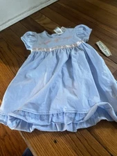 Nwt Disney Store 0-3M Baby Girls 2pc Blue Peter Pan Dress & Bloomers Neverland