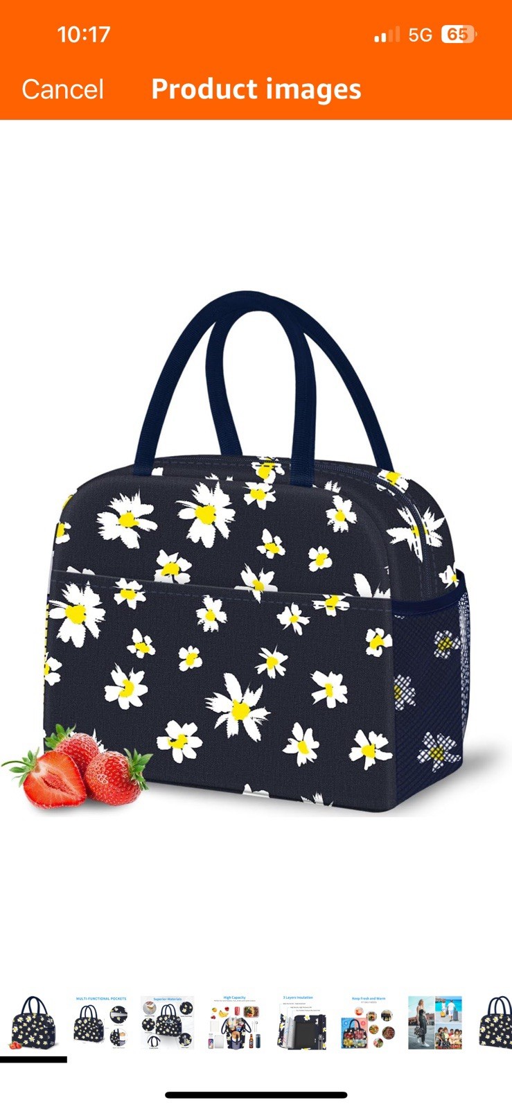 . Daisy, Blue With White And Yellow Flowers. Insulated