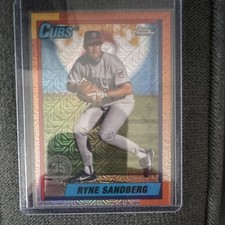 Topps Series 1 1990 Chrome Ryne Sandberg Cubs Mojo Refractor #T90C-27