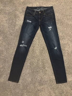 American Eagle Super Stretch Rip Jegging Jean Dark Wash Women s Size 2 Regular