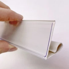 CASE of 50 Beige / Clear 47.5" Clip-On Price Label Channel for 48" Gondola Shelf