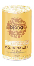 Biona Corn Cakes no salt  Organic  - 100% Corn 110g-12 Pack