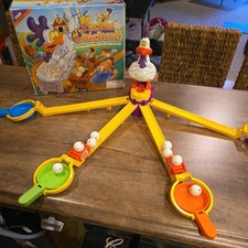 Jeu de société Pickin Chickens Tyco incomplet, manque deux chariots et queue, fonctionne