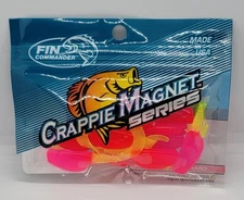 Crappie Magnet Slab Curly Tail Fish Lure Pink Chartreuse Pack of 12 New 