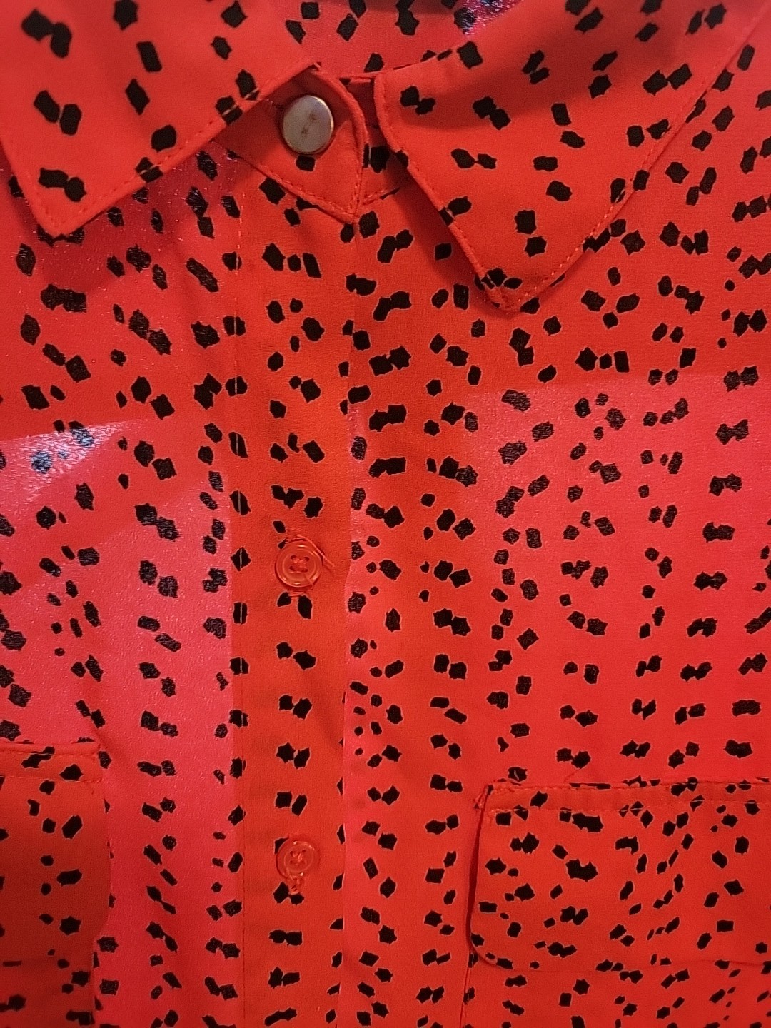 Apt 9 Essentials Women's Medium Red Dot Blouse Ro… - image 2