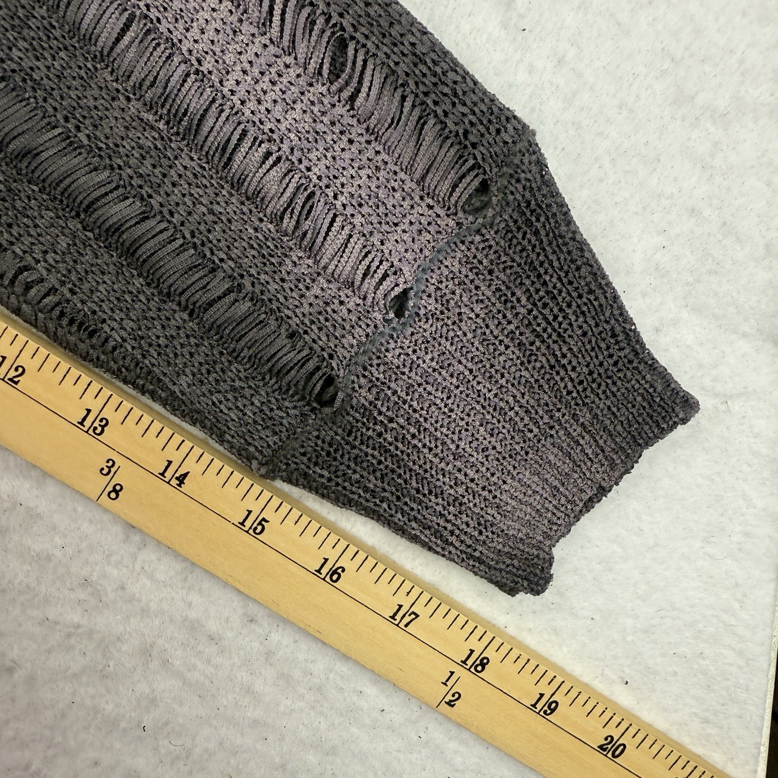 Belle Sky Sweater Womens Small S Slate Gray Fringe Long Sleeve Pullover