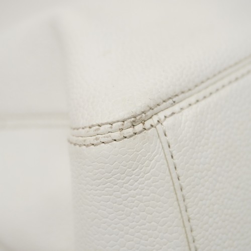 Auth [6ec2497] CHANEL Handbag Caviarskin White Gold metal fitting [Pre-owned... - Picture 6 of 9