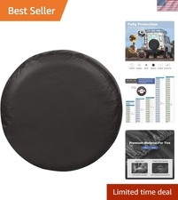 Black Spare Tire Cover - Fits 20-21.75 Inch Tires Uv Water Resistant Black Spare Tire Cover - Fits 20-21.75 Inch Tires Uv Water Resistant