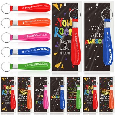 30 Sets Inspirational Motivational Silicone Key Chains in Bulk Employee Appre...