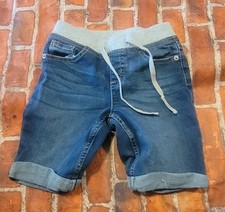 Justice Pull On Denim Shorts Sz 8 Guc Blue Cuff Girls