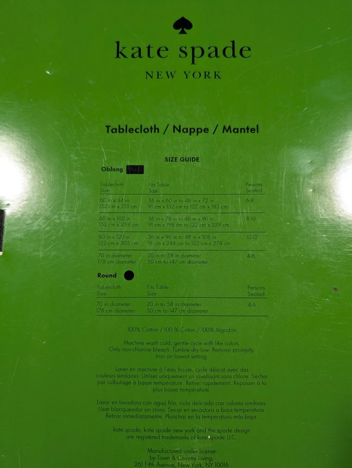 New! Kate Spade Tablecloth - Elegant Holiday Gold Dots on Ivory 60" X 102" - Image 3 of 3